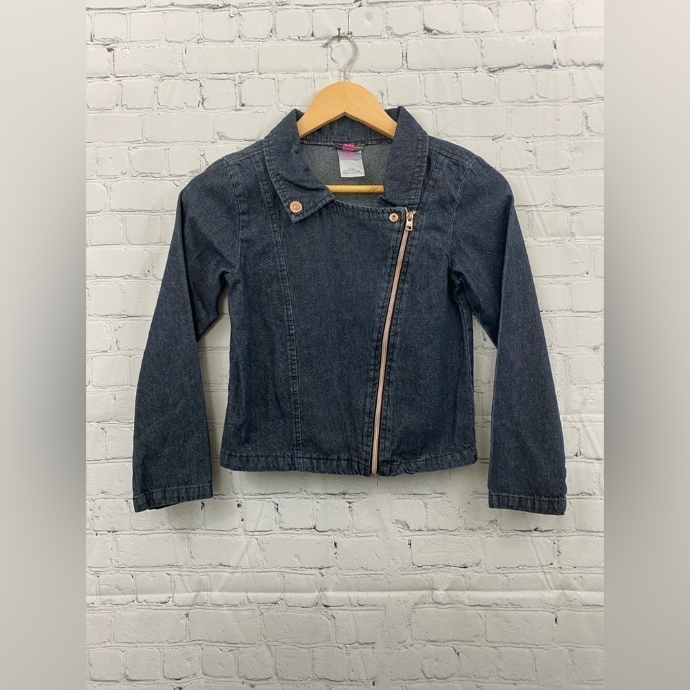 Vince Camuto Girls Size 12 Denim Asymmetrical Zipper Jacket